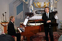 Jochen Kowalski und Dietrich Sprenger beim Benefizkonzert Kirche Wachow, 18.09.2010 (Foto: M. Schuster)