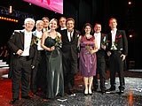 Jochen Kowalski und das Salonorchester "Untern Linden" bei der Gala Künstler gegen Aids am 17.10.2011 im Theater des Westens, Foto: Brigitte Dummer