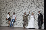 Oper "Hamlet" mit Theresa Kronthaler, Andre Schuen, Jochen Kowalski, Marlis Petersen und Bo Skovhus, Fotografin: Monika Rittershaus